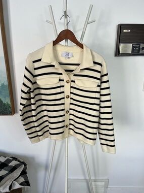 Js Millennium Striped Knit Cardigan